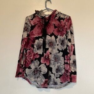 🩶 Floral Women's Hoodie - Black, Gray, Pink